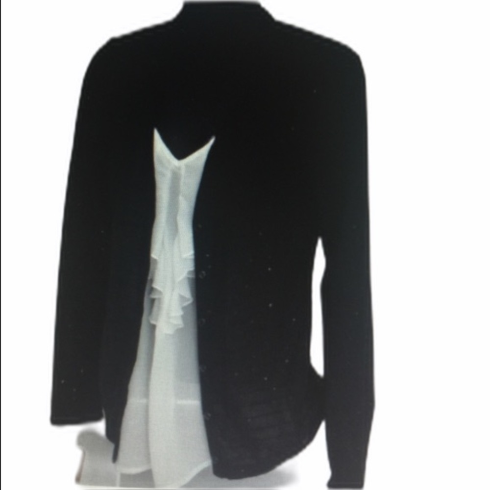 *ann Taylor Black Sequin Cardigan Top XS